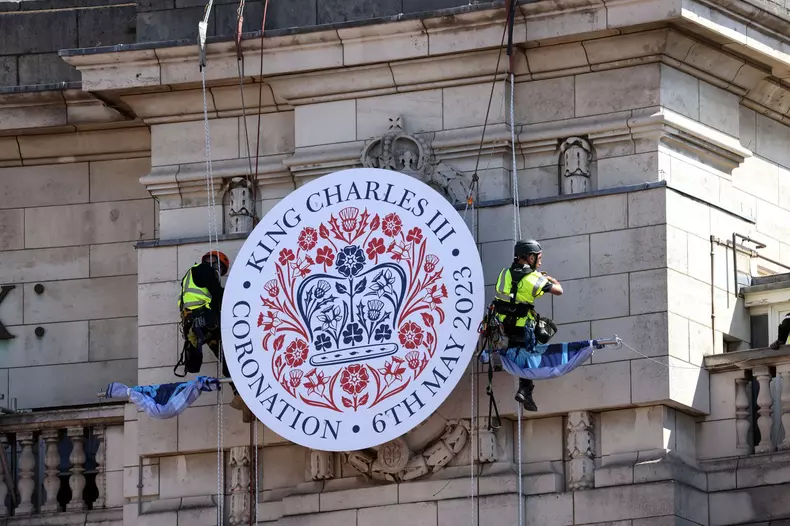 King Charles III Coronation preparations, London, UK, on 29th April, 2023., London, London, London, England - 29 Apr 2023