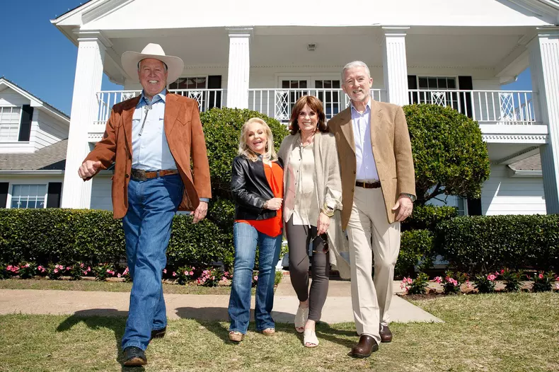 EXCLUSIVE: 'Dallas' stars Patrick Duffy, Linda Gray, Charlene Tilton and Steve Kanaly reunite at Southfolk Ranch for the 40th anniversary of the show