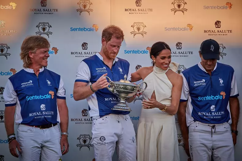 Wellington, Florida, USA. 12th April 2024. Prince Harry, The Duke of Sussex, Co-Founding Patron of Sentebale, play on the Royal Salute Sentebale Team, against the Grand Champions Team captained by his long-time friend and the charitys ambassador, Argentin