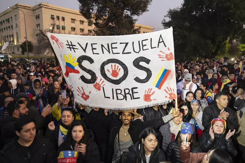 Protest for Venezuela in Buenos Aires, Argentina - 17 Aug 2024