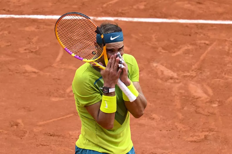 Rafael Nadal et Casper Ruud lors de la finale simple messieurs (jour 15) aux Internationaux de France de tennis de Roland Garros à Paris