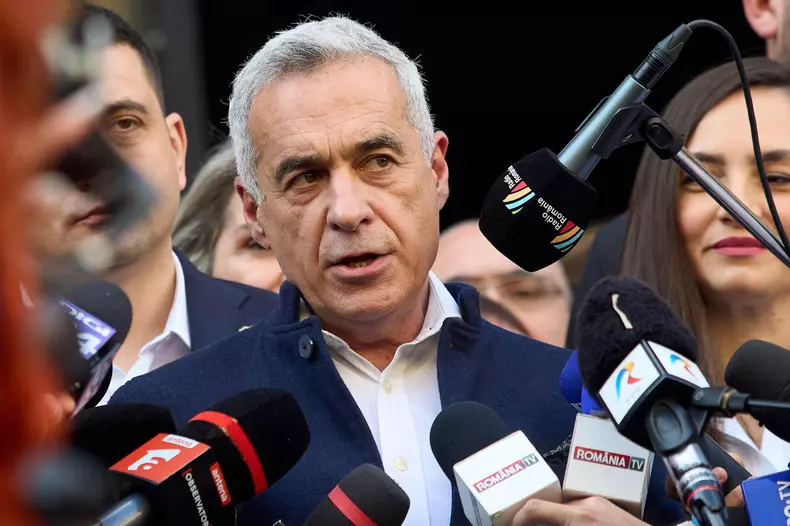 Bucharest, Romania. 7th Mar, 2025: Far-right ultranationalist Calin Georgescu, candidate for the 2025 Romanian presidential elections, speaks after submitting his candidacy at the Central Electoral Bureau. Georgescu is under judicial control and is being