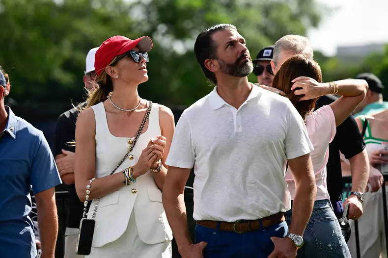 Donald Trump Jr. and Bettina Anderson attend LIV Golf Miami