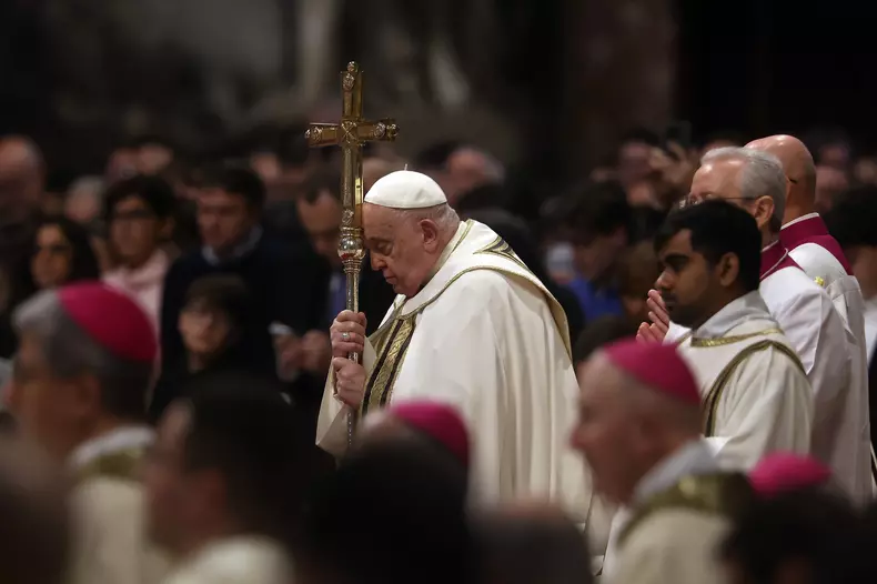 Pope Francis Bergoglio attends the celebration of the Epiphany of the Lord Holy Mass