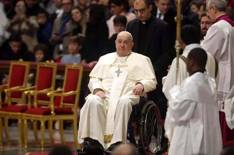 Pope Francis Bergoglio attends the celebration of the Epiphany of the Lord Holy Mass