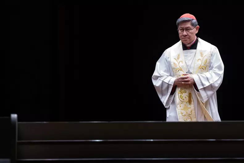 Cardinal Luis Antonio Gokim Tagle leads a rosary vigil prayer for Pope Francis, Vatican City, Vatican - 25 Feb 2025