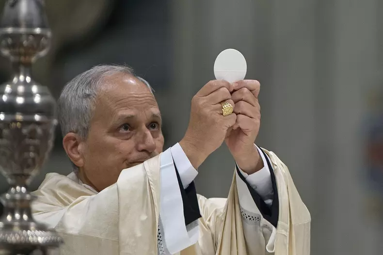 ITALY -   POPE FRANCIS PRESIDES OVER THE MASS FOR OUR LADY OF GUADALUPE IN ST PETER'S BASILICA  AT THE VATICAN  - 2024/12/12