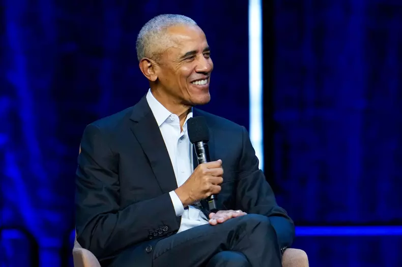 Oslo, Norway. 12th May, 2025. Oslo 20250512. Former US President Barack Obama during the event "A Conversation With Barack Obama" in Oslo Spektrum. Photo: Fredrik Varfjell / NTB / POOL Credit: NTB/Alamy Live News