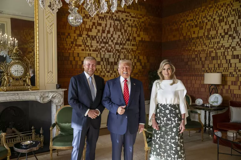 President Donald Trump visits King Willem-Alexander and Queen Maxima