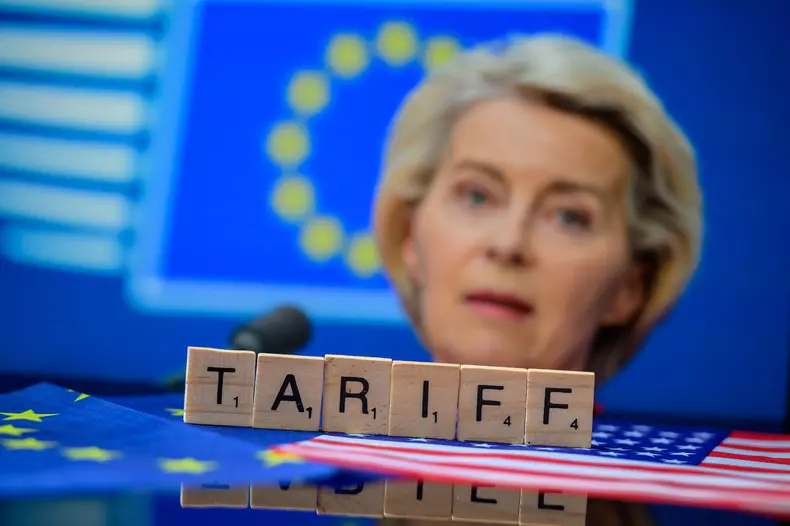 US - EU - Trade Tariff - Photo Illustration, Brussels, Belgium - 28 Jul 2025