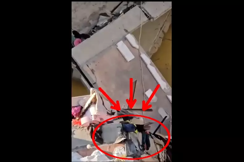 Persoana care făcea cu mâna de sub dărâmăturile exploziei din Rahova3