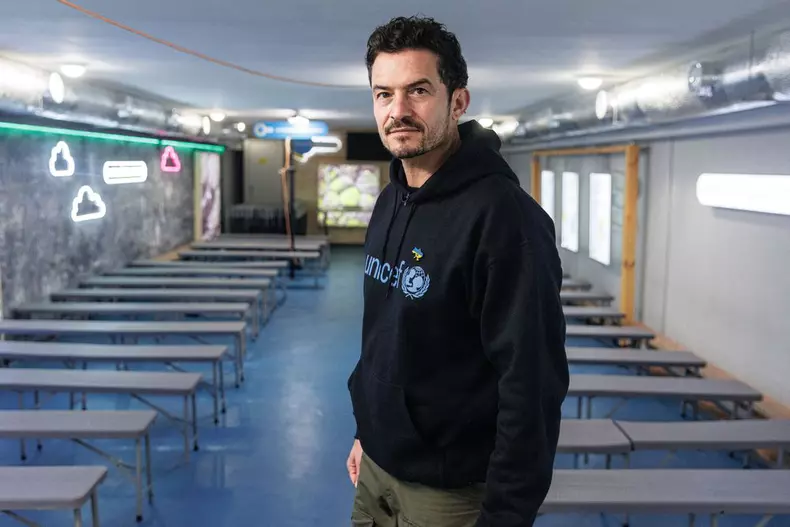 Orlando Bloom, ambassadeur de l’UNICEF, en visite auprès des enfants d'Ukraine