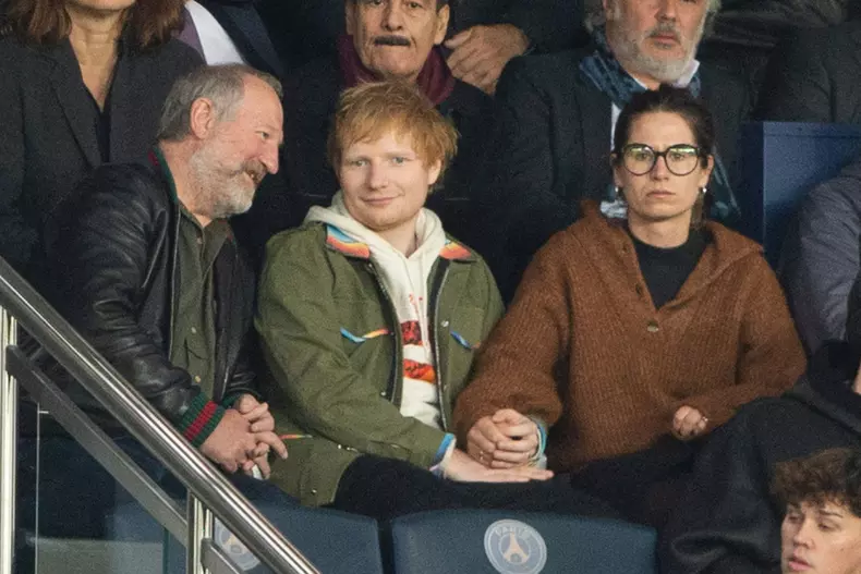 Ed Sheeran Watches PSG v Manchester City