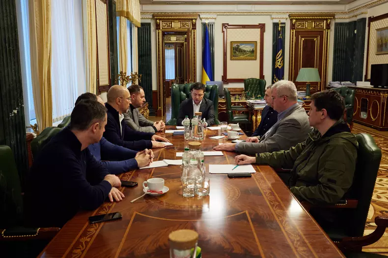 Zelensky Holds Emergency Meeting In Kyiv, Ukraine - 24 Feb 2022