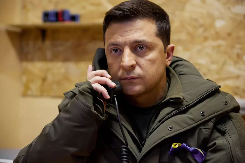 Zelensky Has Urgent Phone Call With President of European Council, Kyiv, Ukraine - 25 Feb 2022