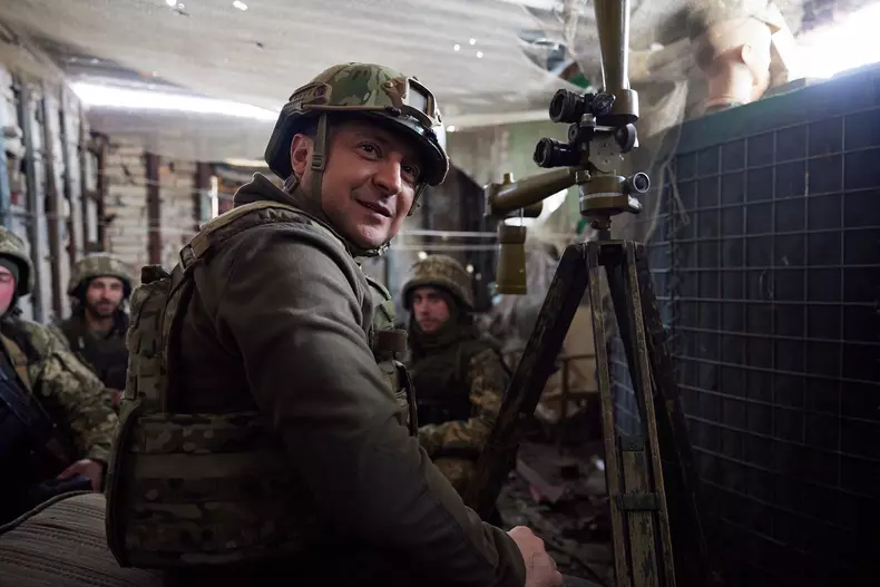 Zelensky Visits Front Lines, Kyiv, Ukraine - 17 Feb 2022