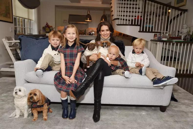 Exclusive-Hilaria Baldwin in support of Janie and Jack`s First-Ever Family Dog Collection and Campaign Benefitting ASPCA