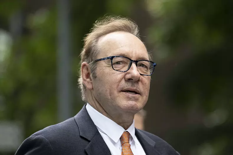 Kevin Spacey arrives at the Royal Court in London