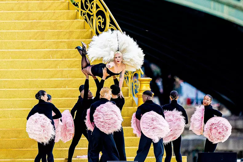 Lady Gaga en répétition de l’ouverture des jeux Olympiques (JO) de Paris 2024 sur la Seine à Paris