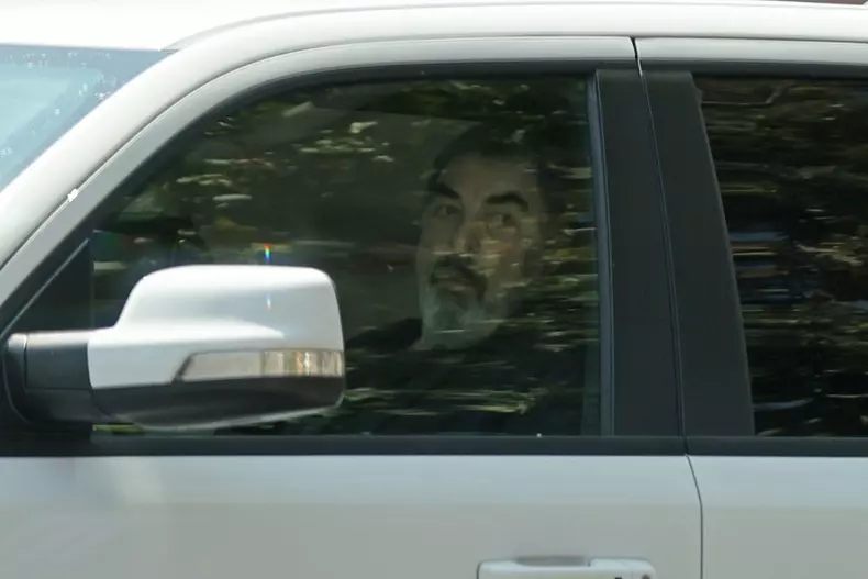 *EXCLUSIVE* Tom Selleck looks nothing like his Magnum, P.I. days as actor is seen with full white beard and salt and pepper hair. - ** WEB MUST CALL FOR PRICING **
