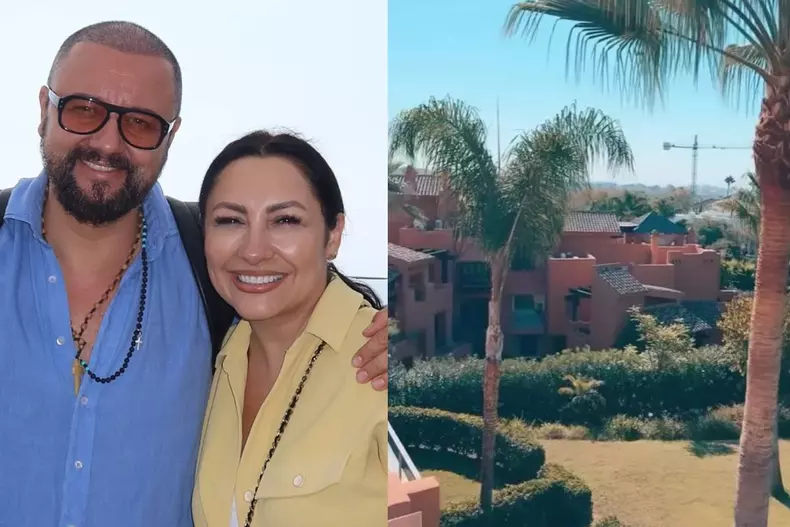 Colaj foto cu Andra, Cătălin Măruță și casa lor de vacanță din Spania