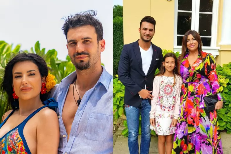 Colaj foto Isabel Martinez Villa, Claudiu Borca și fiica lor, Bianca