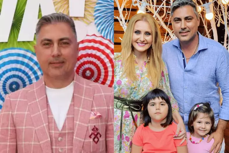 Colaj foto cu Alexandru Ciucu, Alina Sorescu și fetele lor