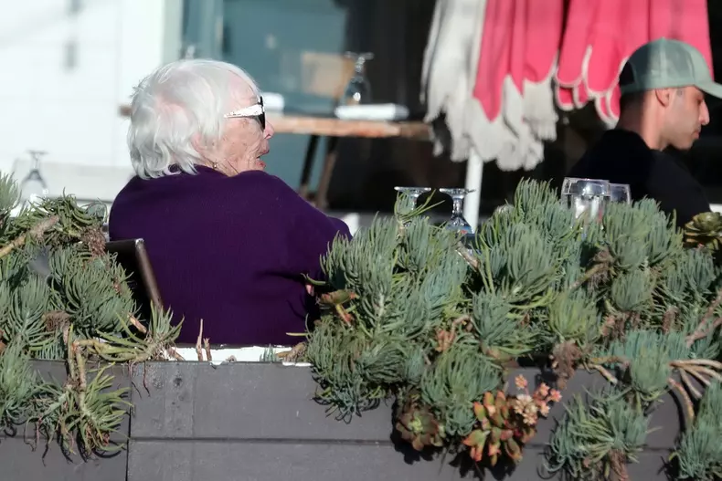 EXCLUSIVE: Shirley MacLaine is seen leaving The Sunset restaurant in Malibu after celebrating her 92nd birthday