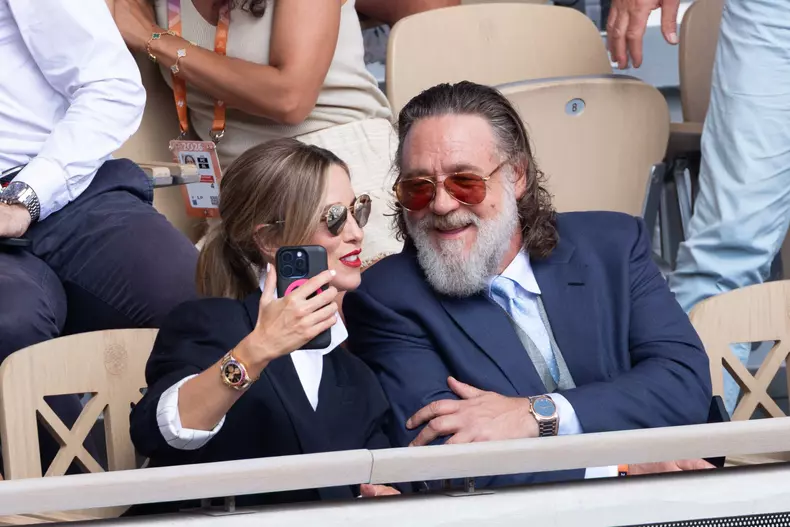 RG26 - French Open - Russell Crowe and Britney Theriot Day 1 NB
