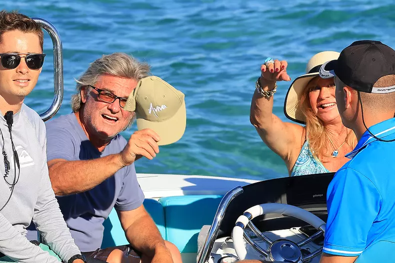 Goldie Hawn Kurt Russell leaving Le Club 55
