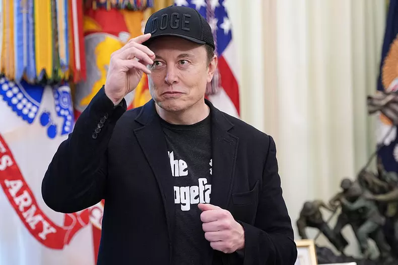 President Trump Holds Press Conference With Elon Musk in White House's Oval Office