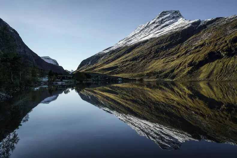 NORWAY. 2016. Oppskredvatnet lake near Geiranger.