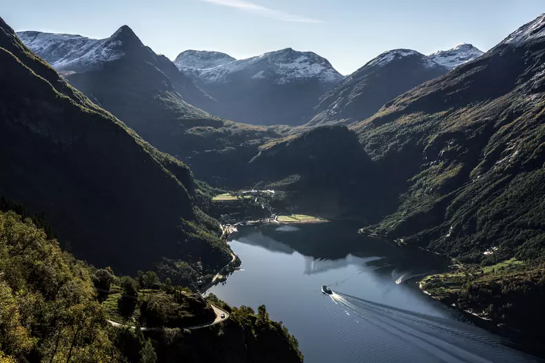 NORWAY. 2016.  Geiranger.Photographed on assignment for Land Rover