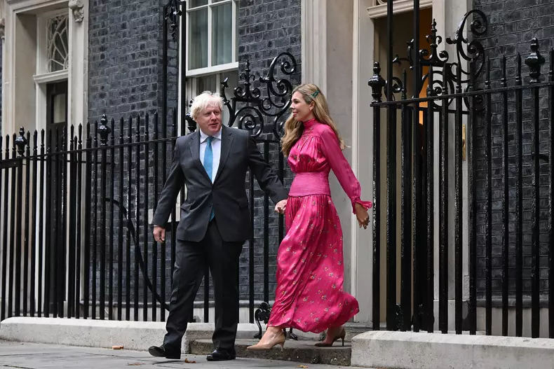 Outgoing Prime Minister Boris Johnson leaves 10 Downing Street