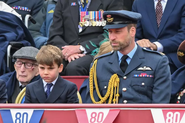 The Royal Family Watch Military Procession To Mark The 80th Anniversary Of VE Day
