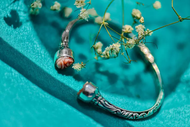 3-Accent Bijuterii - Brățară din argint cu coral roz db291