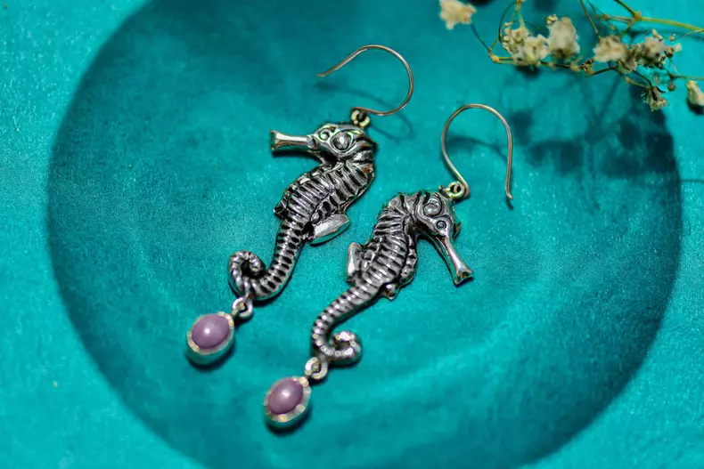 5-Accent Bijuterii - Cercei din argint cu sugilit dc1089