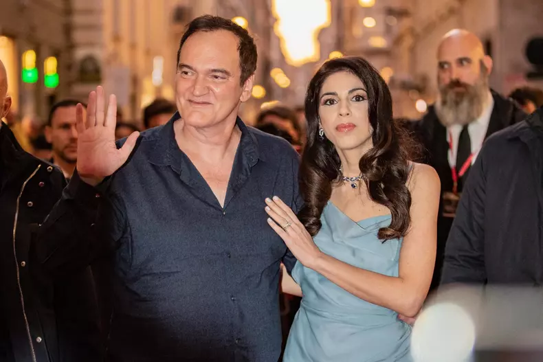 Quentin Tarantino And His Wife Out - Rome