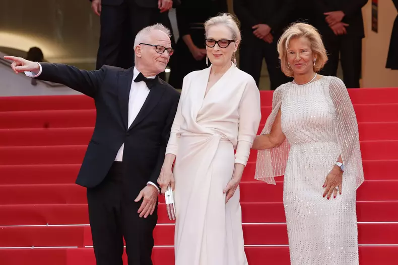 Thierry Fremaux, Meryl Streep, Iris Knobloch - 77th Cannes Film Festival