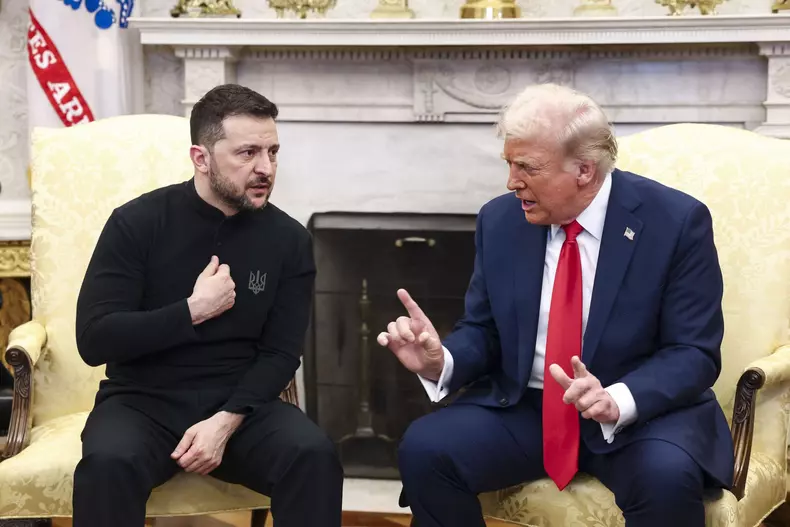 Volodymyr Zelensky Talks With Donald Trump In Oval Office - Washington