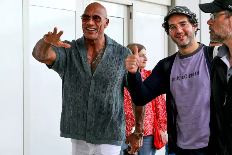 Dwayne Johnson And Emily Blunt Depart Venice After Attending The 82nd Venice International Film Festival With The Smashing Machine - 02 Sep 2025