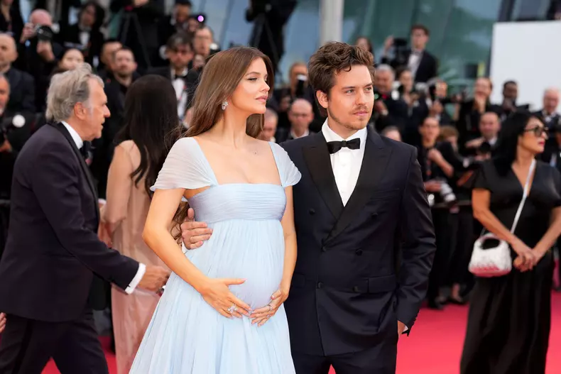 Cannes, France. 14th May, 2026. Barbara Palvin and Dylan Sprouse attend the "Histoires Parallèles (Parallel Tales)" screening during the 79th annual Cannes Film Festival at Palais des Festivals. Credit: SOPA Images Limited/Alamy Live News