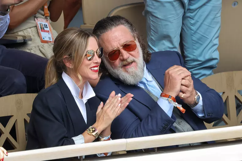 RG26 - French Open - Russell Crowe and Britney Theriot Day 1