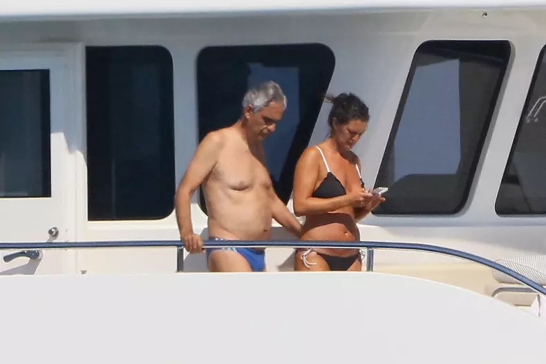 Andrea Bocelli and bikini-clad wife Veronica Berti in St Tropez