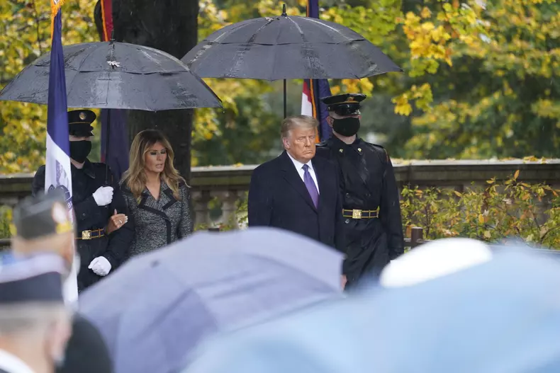 United States President Donald J. Trump and First lady Melania Trump participate in a  National Veterans Day Observance, Arlington, VA, USA - 11 Nov 2020