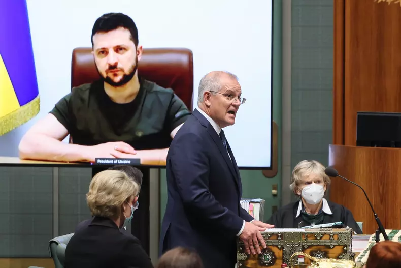 Ukrainian President speech at Australian Parliament in Canberra