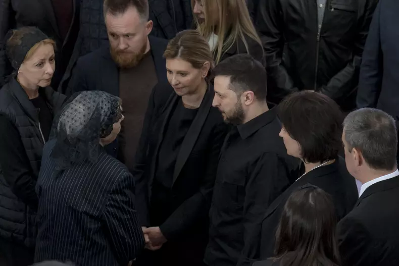 Ukraine President Volodymyr Zelenskyy Attends Farewell Ceremony For Predecessor Leonid Kravchuk