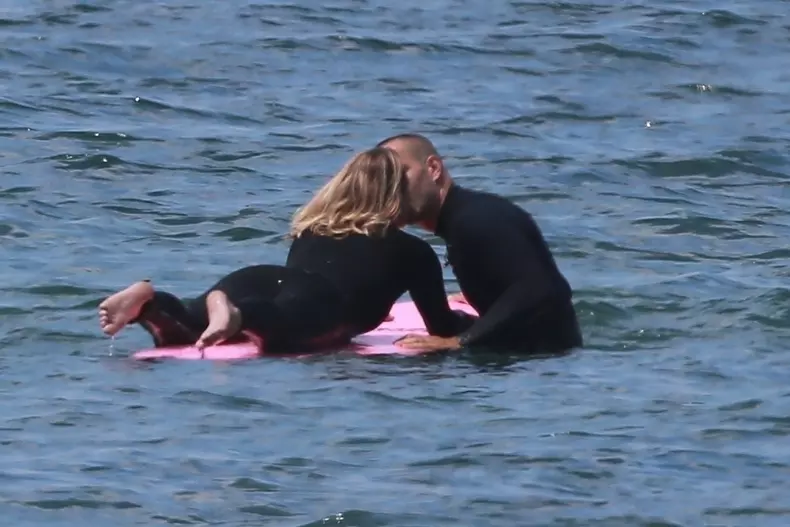 *EXCLUSIVE* Robin Wright and Clement Giraudet are a Surfing Couple