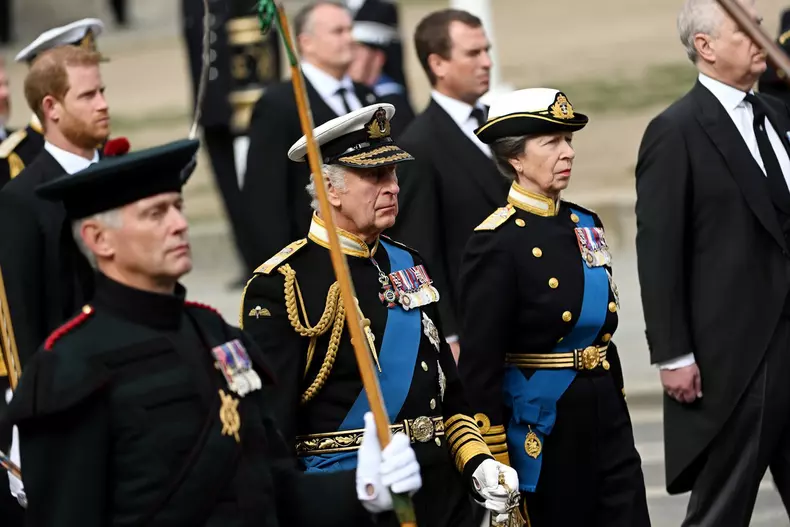 The State Funeral of Her Majesty The Queen, Gun Carriage Procession, Whitehall, London, UK - 19 Sep 2022