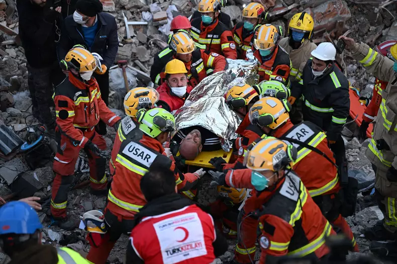 Rescued People Under Ruble On The 9th Day After Quake - Hatay